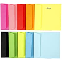 50 Piezas Sobres de Multicolor Adorables y Lindos (15 x 15 cm) para Materiales de Regalo de Fiesta de Boda y Cumpleaños